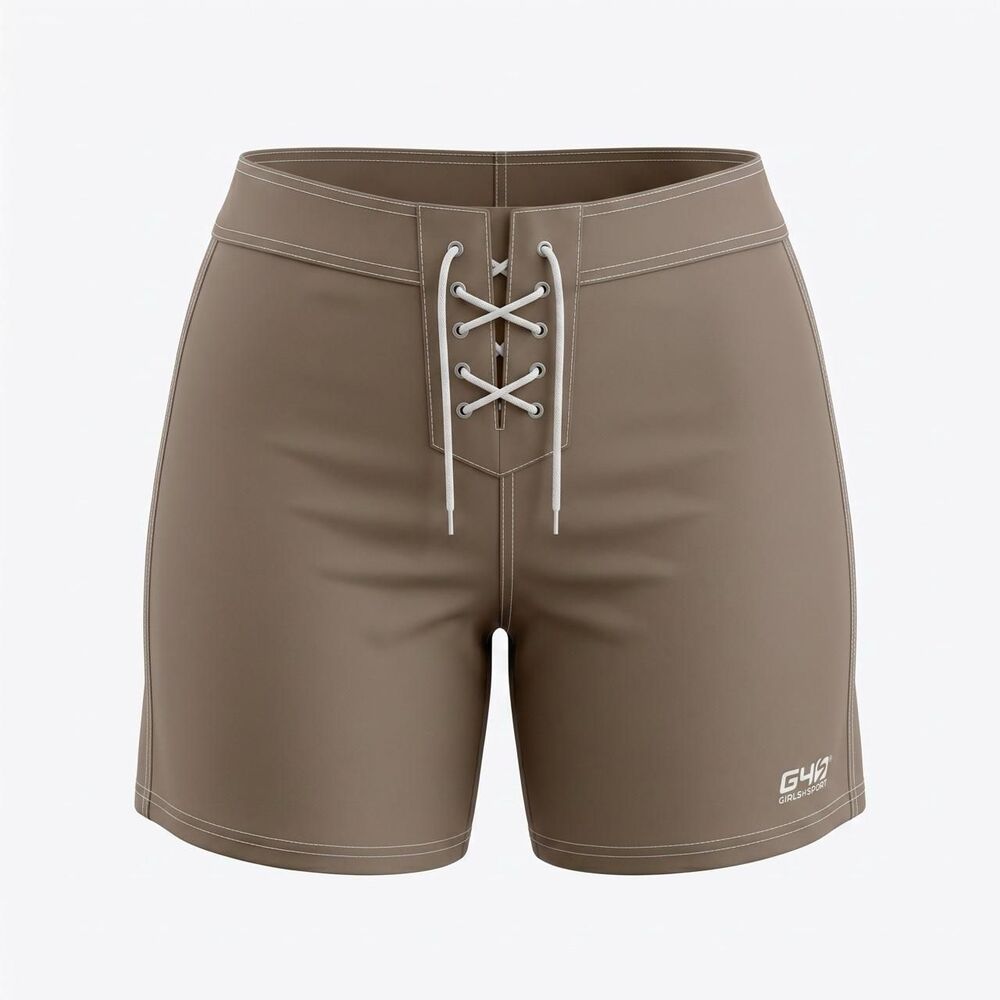 Girls4Sport Tan Lace-Up Board Shorts (Size XL)